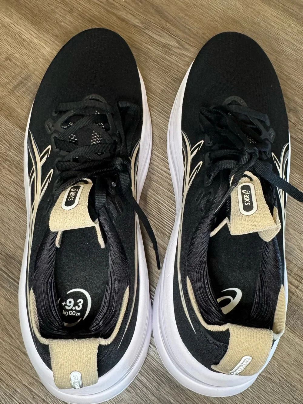 ASICS Gel-Nimbus 28 Black Feather Grey Athletic Running Sneakers